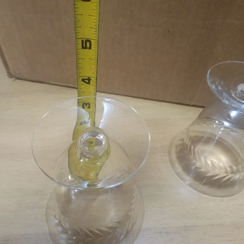 Vintage Crystal Laurel Leaf Parfate Set of 4
